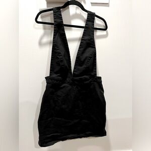 Deep V-Neck Pinafore Dress